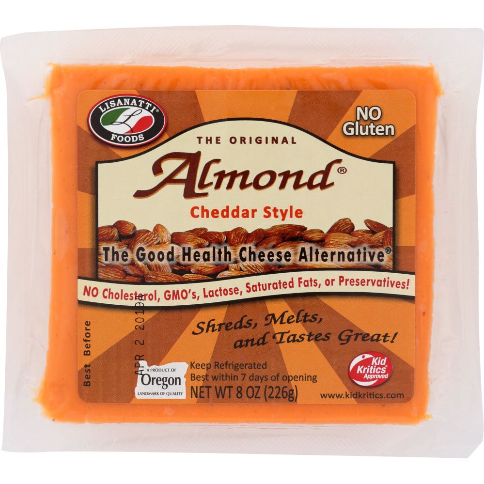 LISANATTI: Cheddar Style Almond Cheese, 8 oz - #tag1# - #tag2#