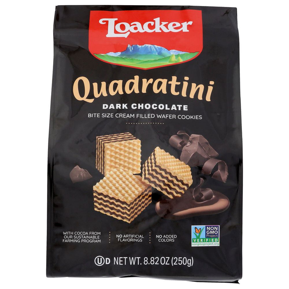 LOACKER: Quadratini Dark Chocolate Wafer Cookies, 8.82 Oz - #tag1# - #tag2#