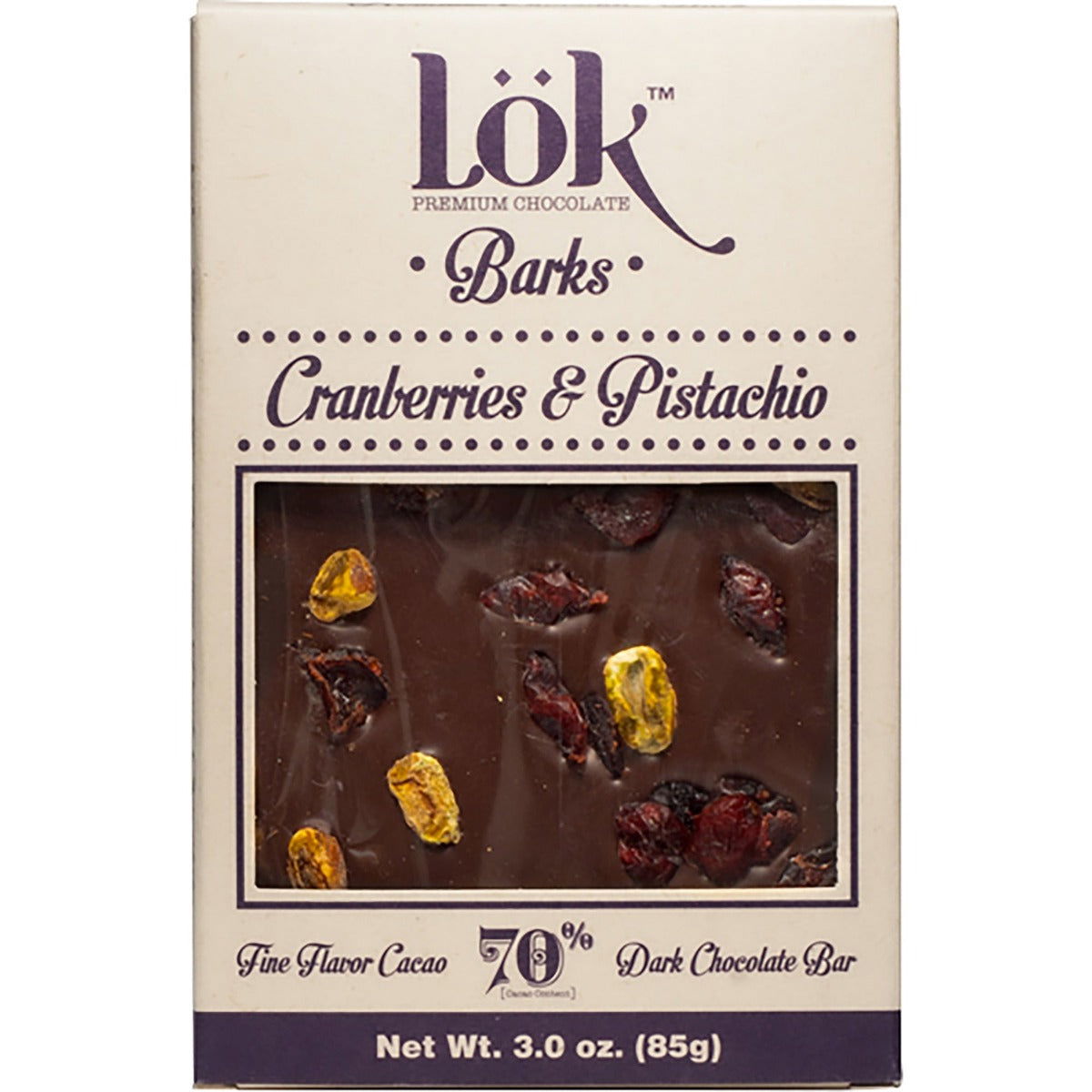 LOK FOODS: Choc Bark Crnbry Pist 70, 3 oz - #tag1# - #tag2#