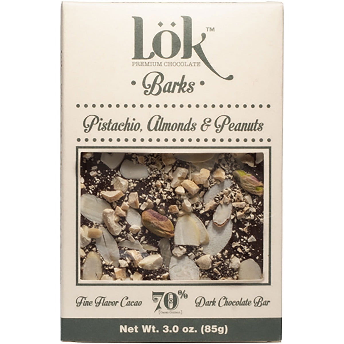 LOK FOODS: Choc Bark Pist Alm Pn 70, 3 oz - #tag1# - #tag2#