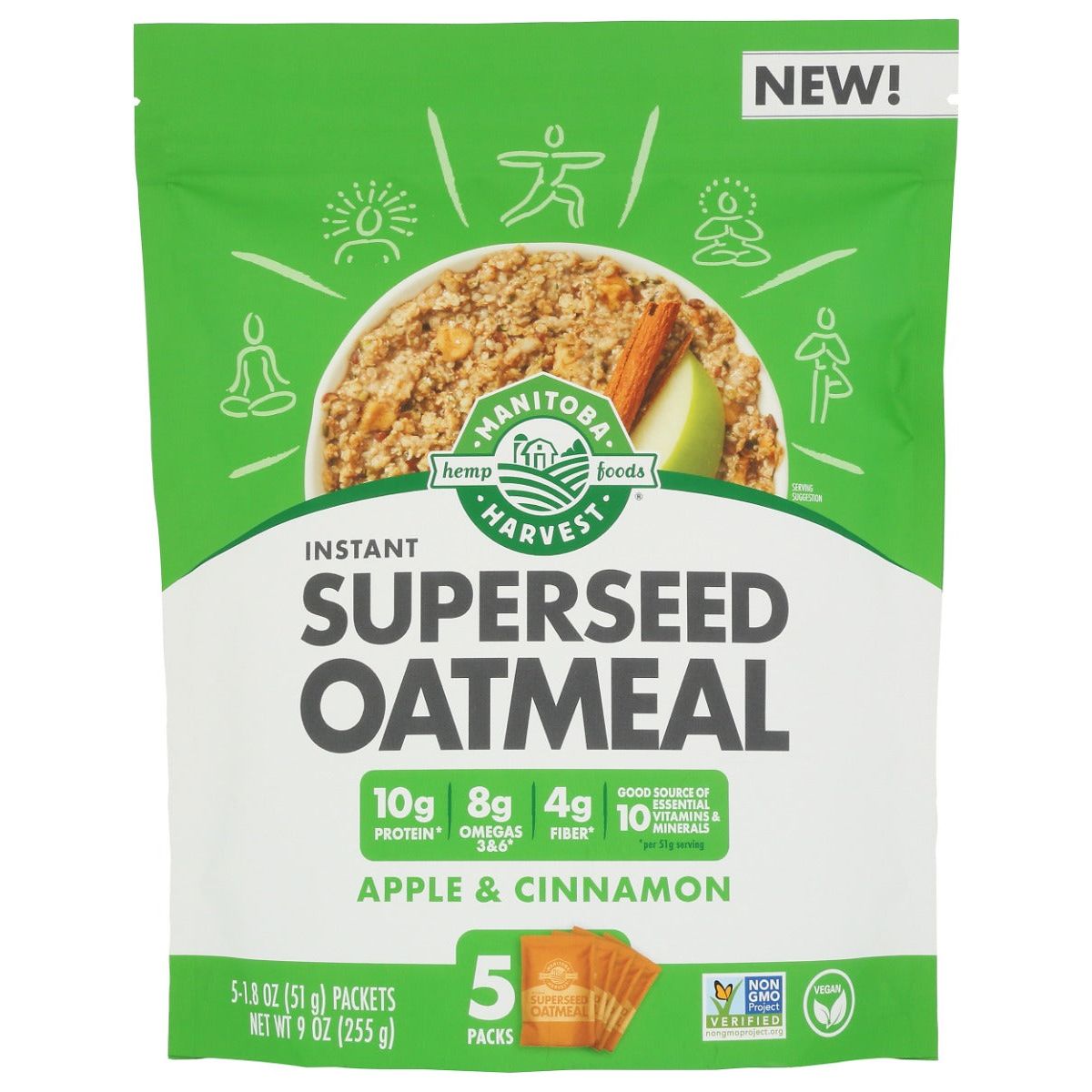 MANITOBA HARVEST: Superseed Oatmeal Apple and Cinnamon, 9 oz - #tag1# - #tag2#