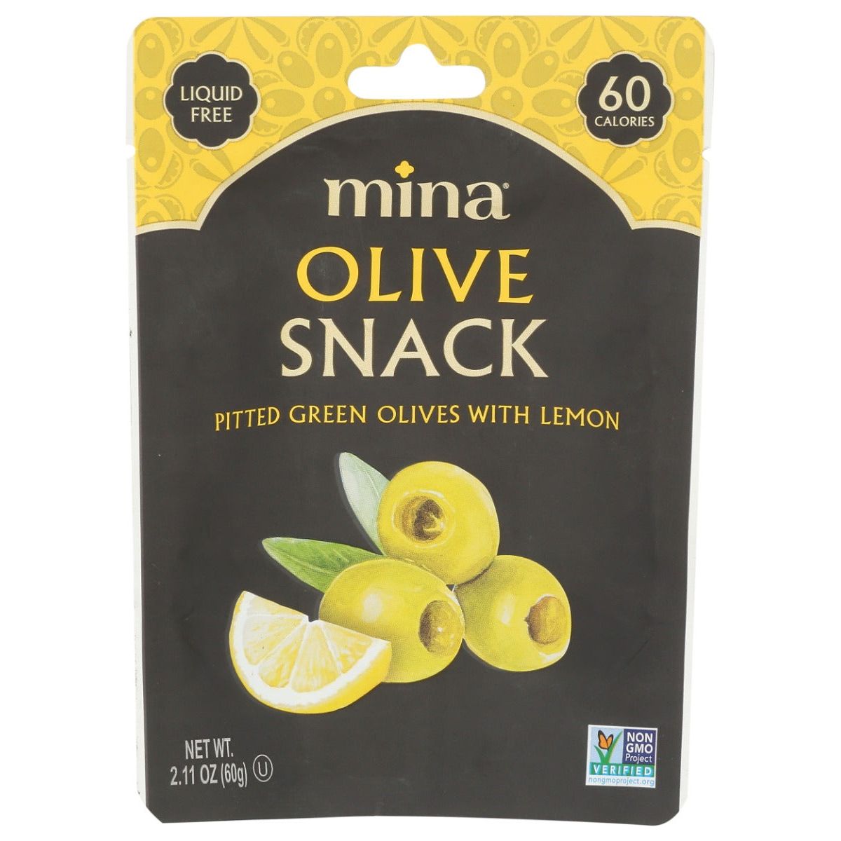 MINA: Pitted Green Olives With Lemon Snack, 2.11 oz - #tag1# - #tag2#