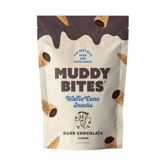 MUDDY BITES: Waffle Cone Snacks Dark Chocolate, 2.33 oz - #tag1# - #tag2#
