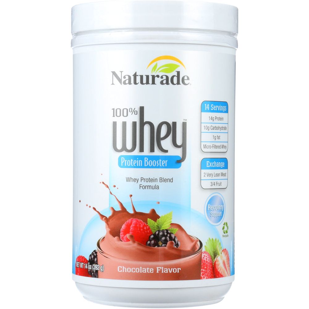NATURADE: 100% Whey Protein Booster Chocolate Flavor, 14 oz - #tag1# - #tag2#