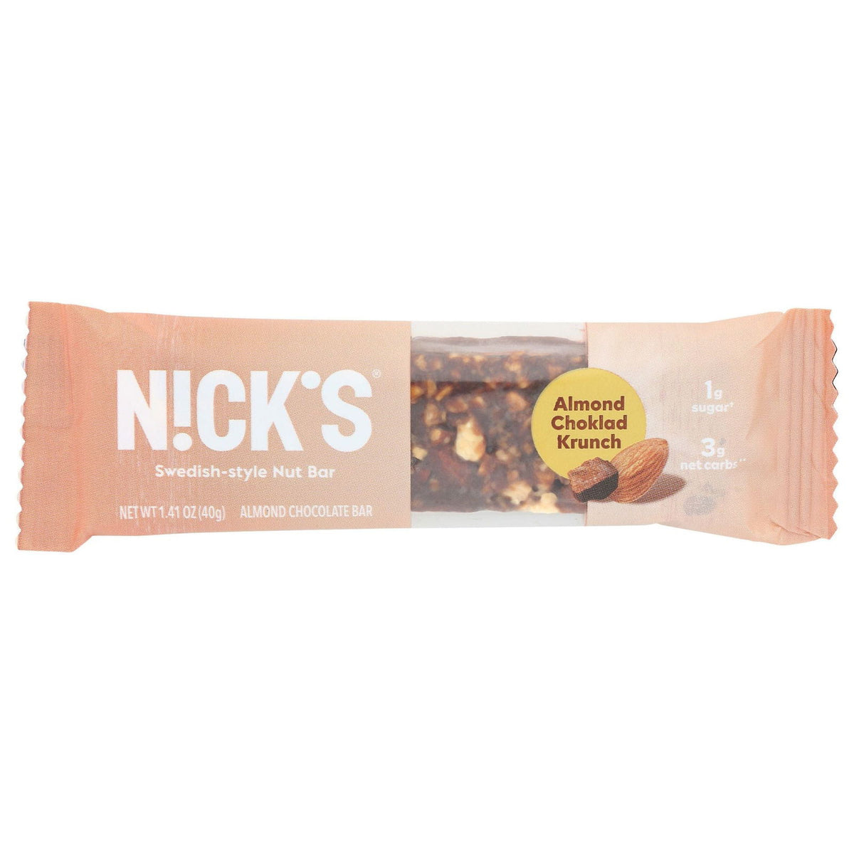 NICKS: Almond Choklad Krunch Bar, 1.41 oz - #tag1# - #tag2#