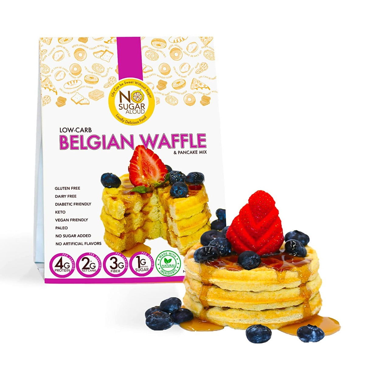 NO SUGAR ALOUD: Low Carb Belgian Waffle Mix, 10 oz - #tag1# - #tag2#