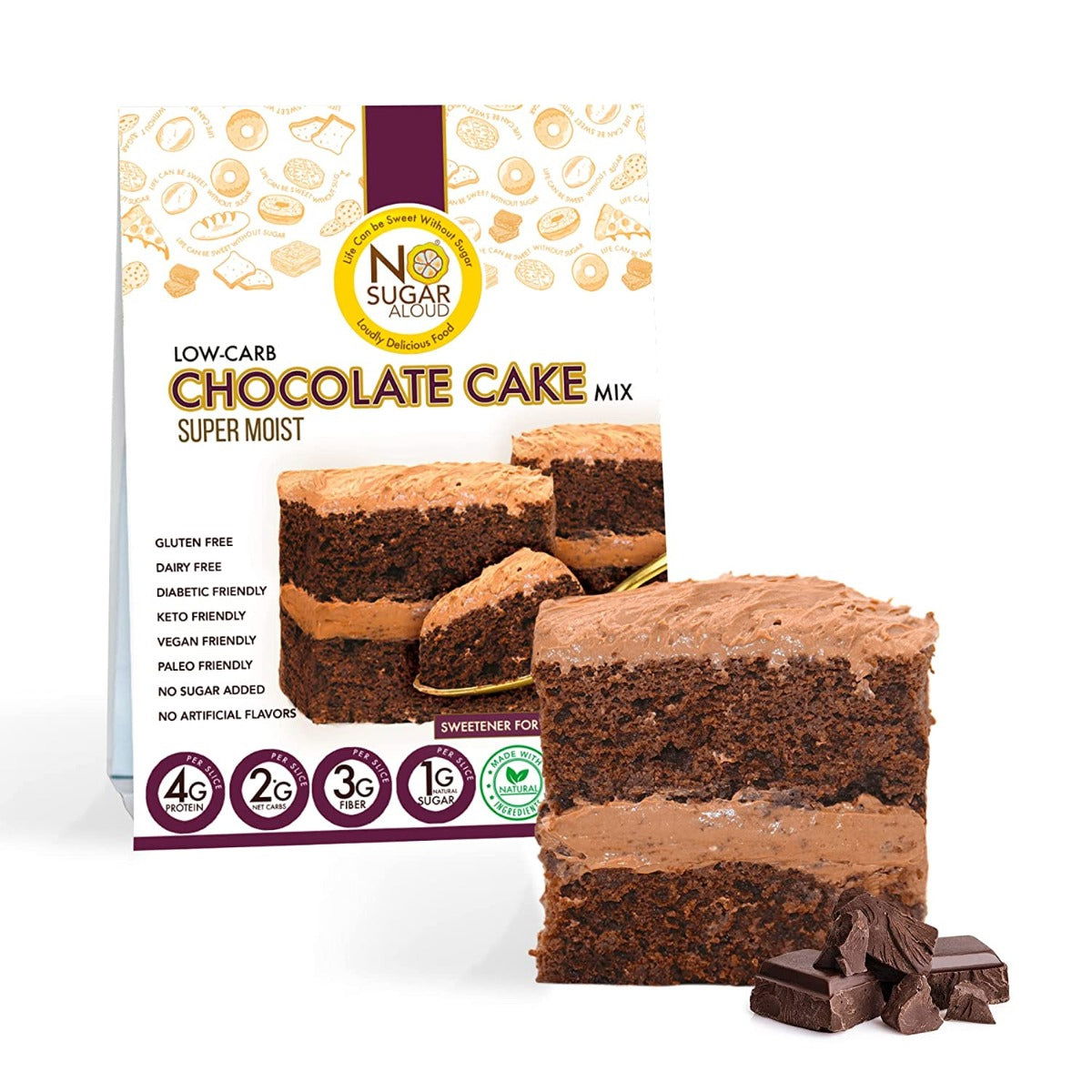 NO SUGAR ALOUD: Low Carb Chocolate Cake Mix, 13 oz - #tag1# - #tag2#