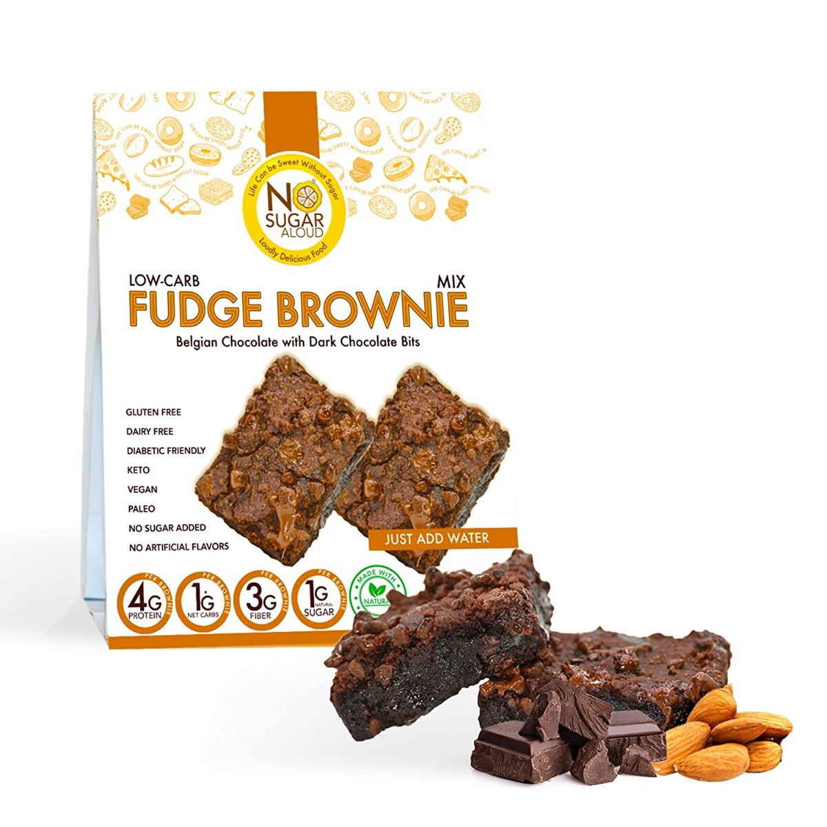 NO SUGAR ALOUD: Low Carb Fudge Brownie Mix, 10 oz - #tag1# - #tag2#