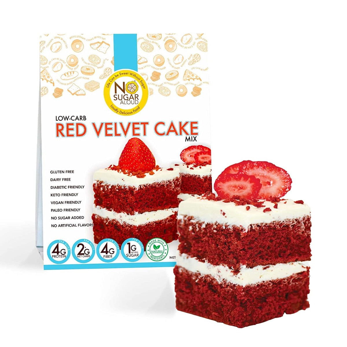 NO SUGAR ALOUD: Low Carb Red Velvet Cake Mix, 13 oz - #tag1# - #tag2#