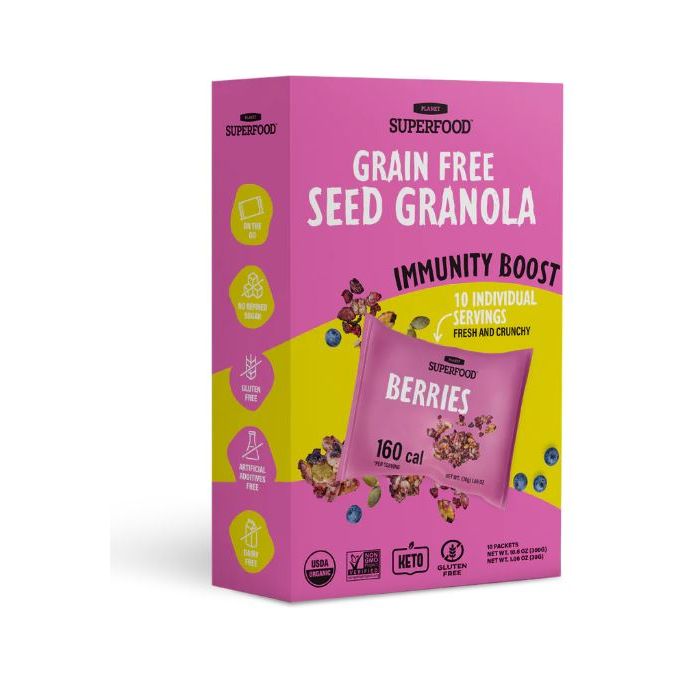 PLANET SUPERFOODS: Immunity Boost Berry Seed Granola Snack, 10.6 oz