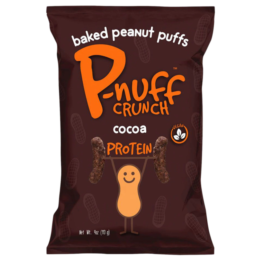 PNUFF: Baked Peanut Puffs Cocoa Flavor, 4 oz