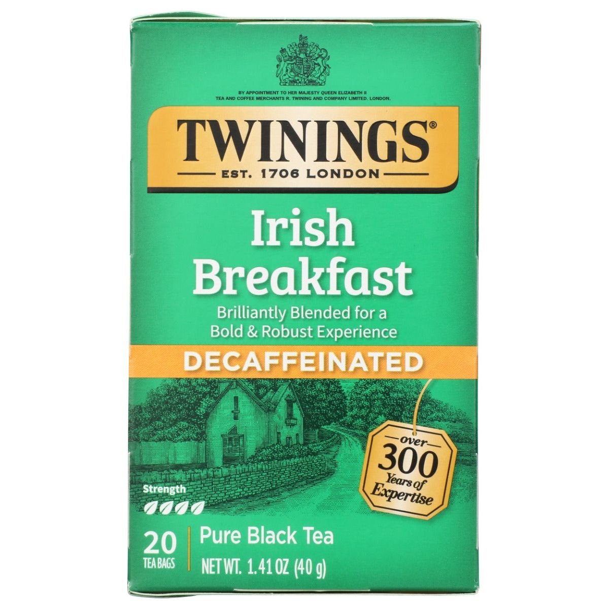 TWINING TEA: Irish Breakfast Decaf Tea, 20 bg