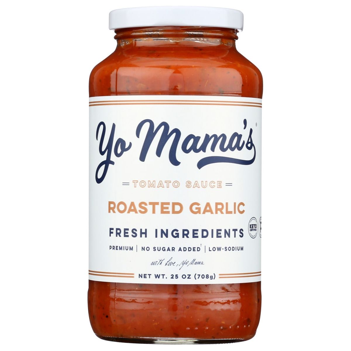 YO MAMAS FOODS: Roasted Garlic Tomato Sauce, 25 oz