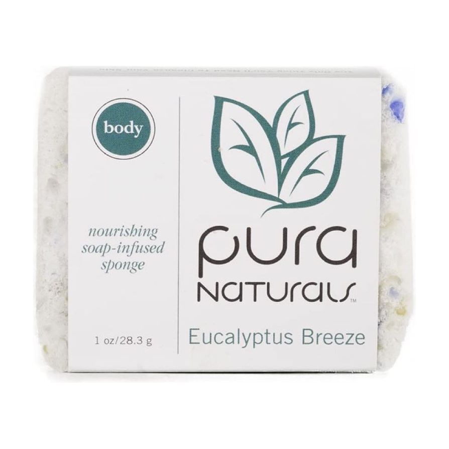 PURA: Body Sponge Eucalyptus Breeze Soap, 1 oz