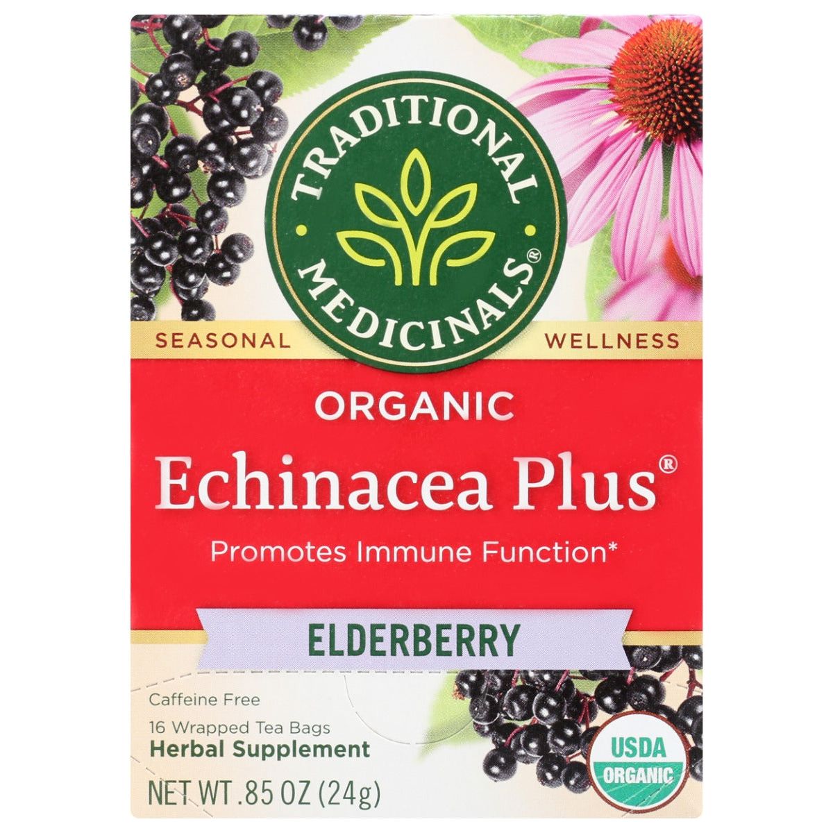 TRADITIONAL MEDICINALS: Echinacea Plus Elderberry Tea, 16 bg