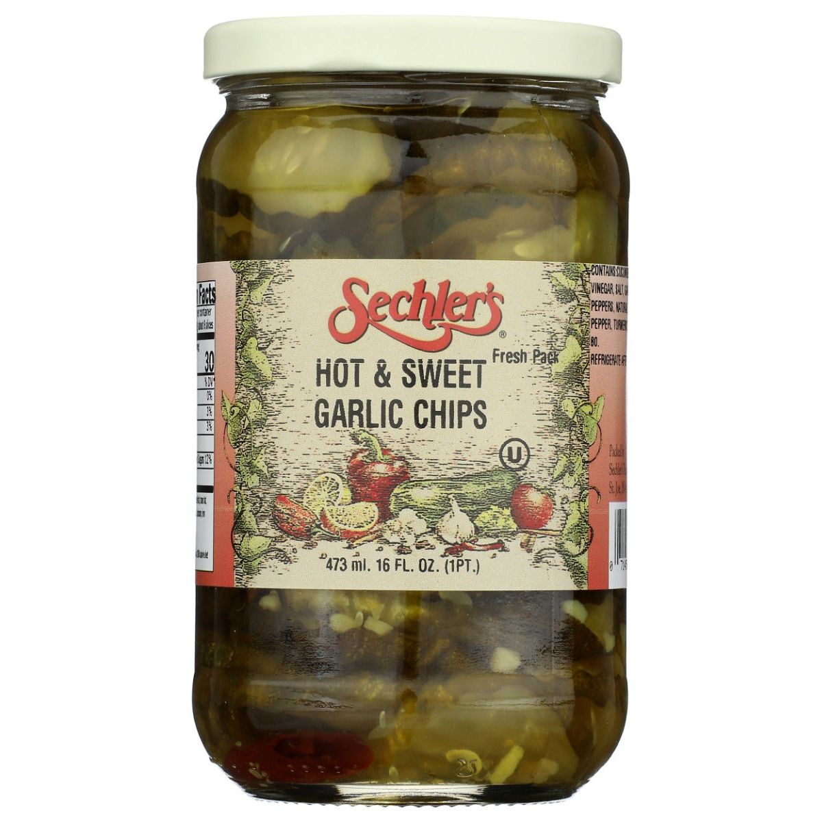 SECHLERS: Hot Sweet Garlic Chips, 16 oz