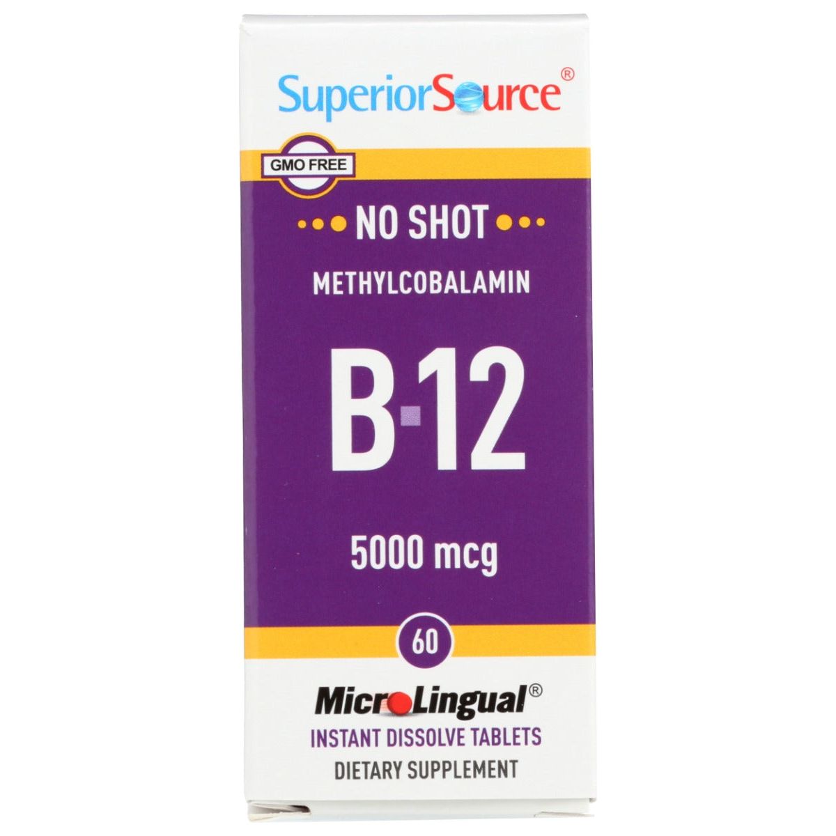 SUPERIOR SOURCE: No Shot Methylcobalamin B-12 5000mcg, 60 tb