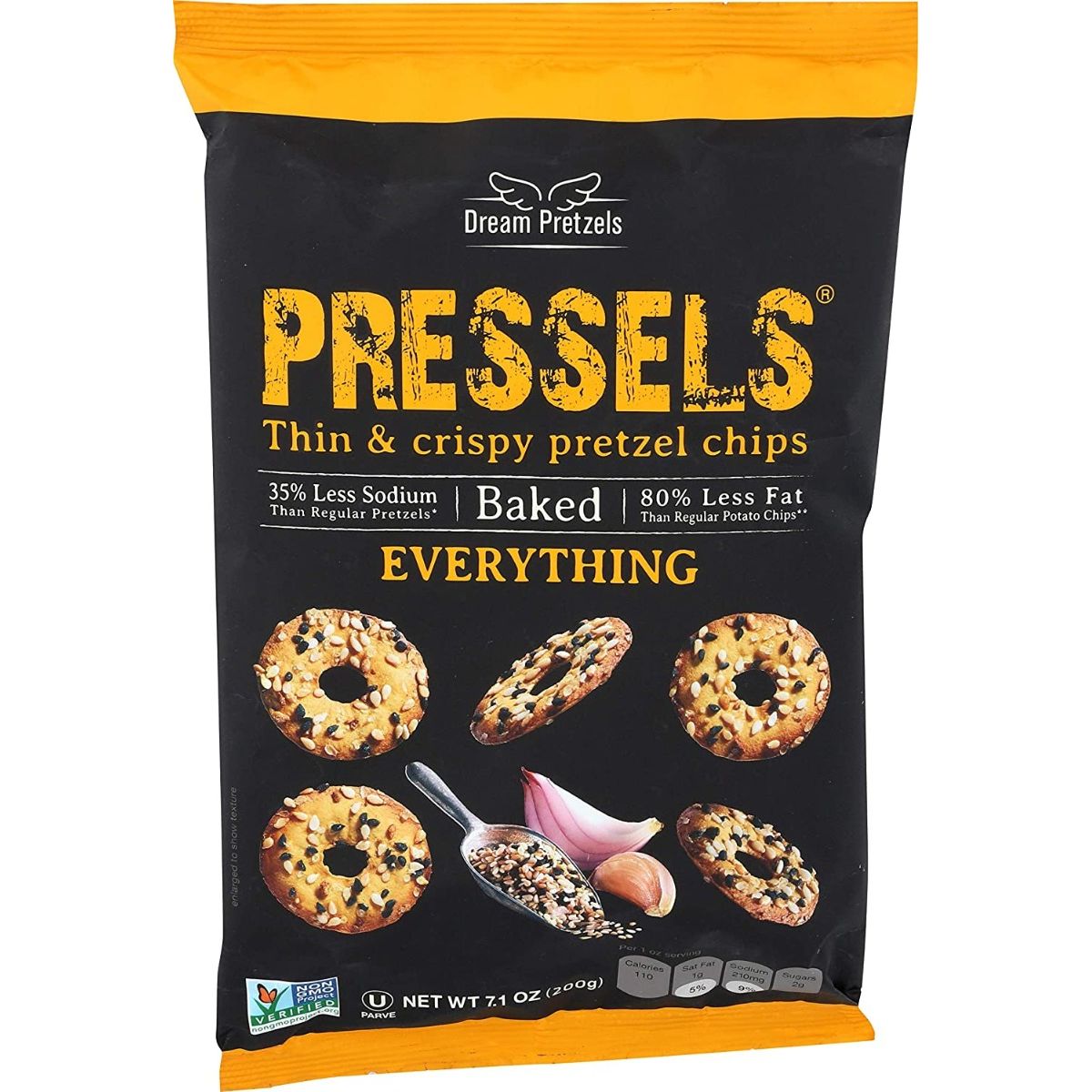 PRESSELS: Baked Everything Thin & Crispy Pretzel Chips, 7.1 oz