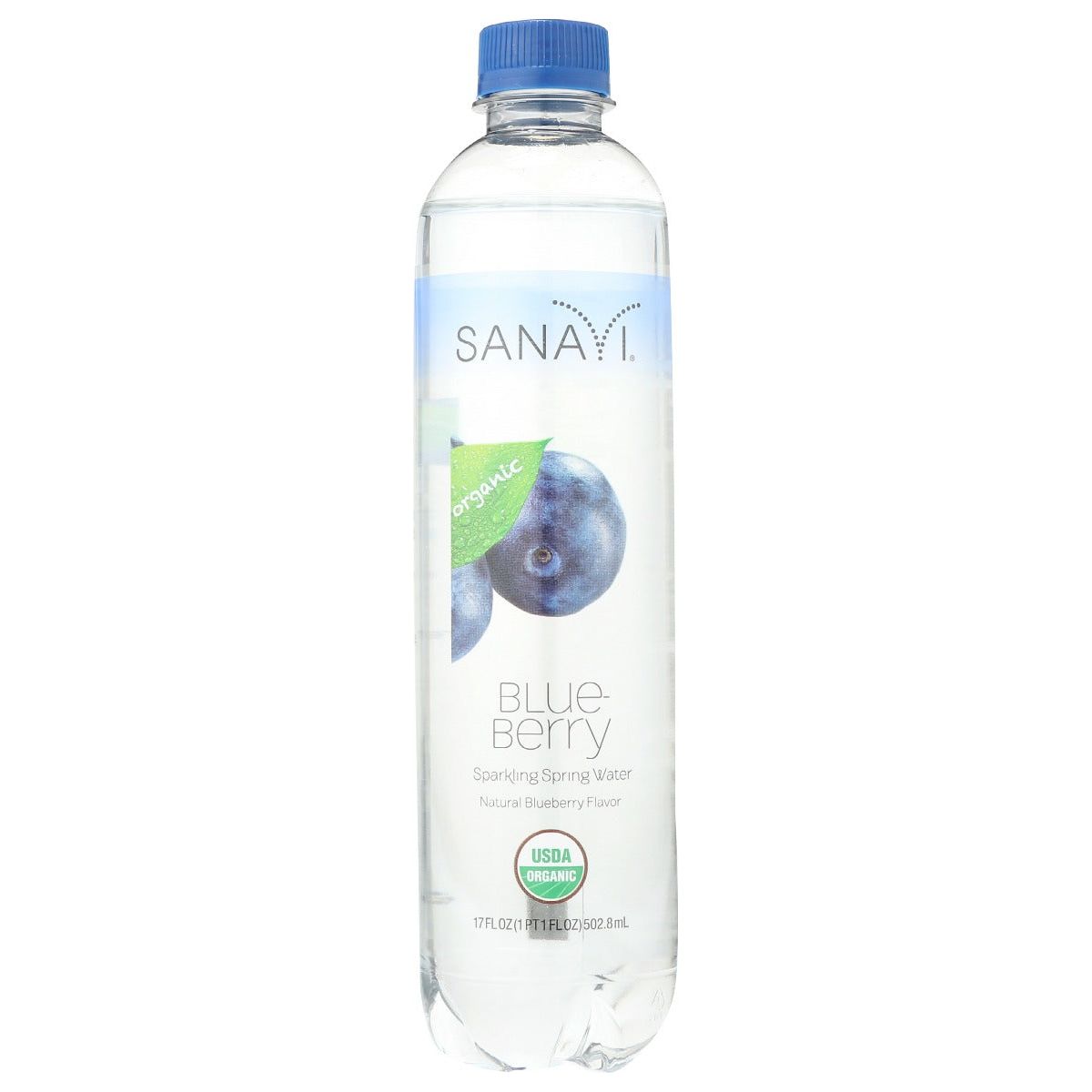 SANAVI: Blueberry Sparkling Spring Water, 17 fo