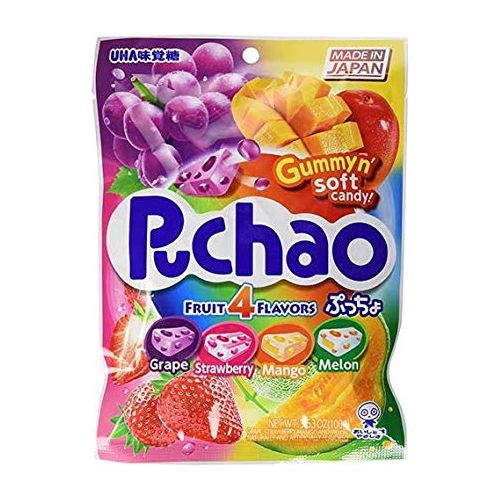 UHA MIKAKUTO: Puchao Mix Fruit Gummy Candy, 3.53 oz