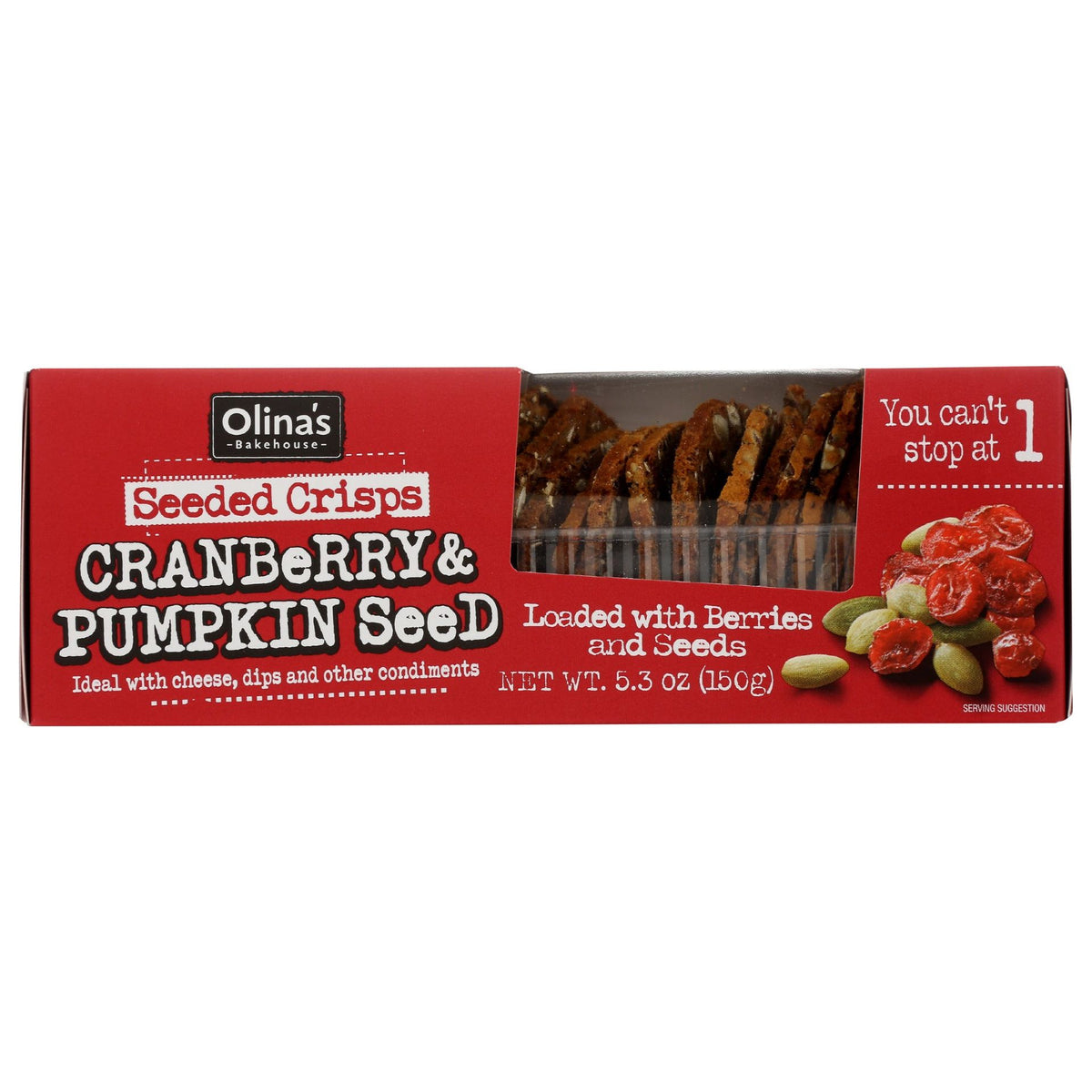 OLINAS BAKEHOUSE: Cranberry & Pumpkin Seed Seeded Crisps, 5.3 oz