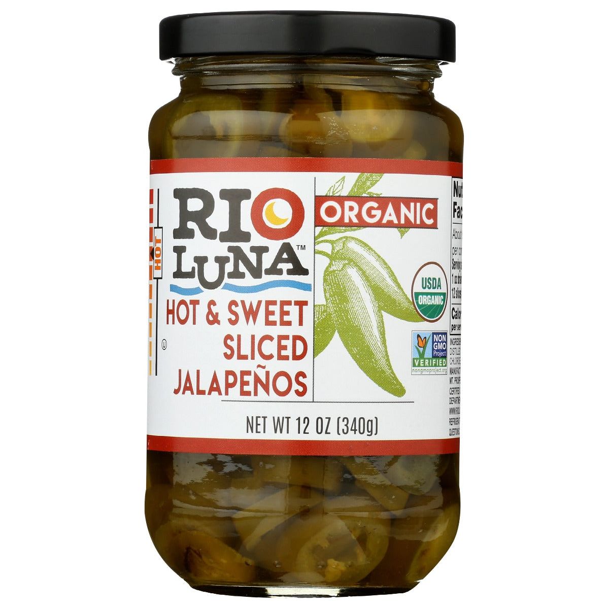 RIO LUNA: Organic Hot & Sweet Sliced Jalapenos, 12 oz