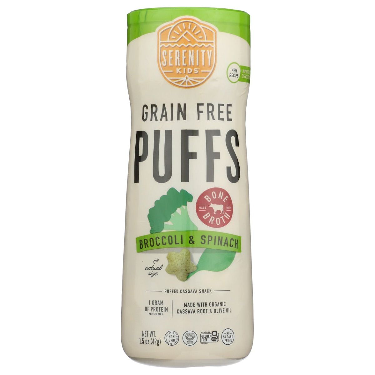 SERENITY KIDS: Puff Broccoli Spinach, 1.5 oz