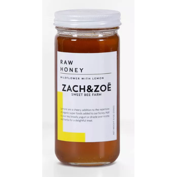 ZACH & ZOE SWEET BEE FARM: Wildflower Honey With Lemon, 8 oz