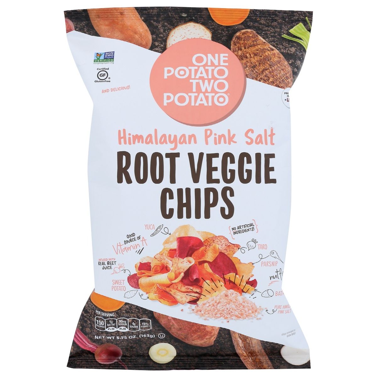 ONE POTATO TWO POTATO: Chip Root Veg Himlyn Pnk Slt, 5.75 oz