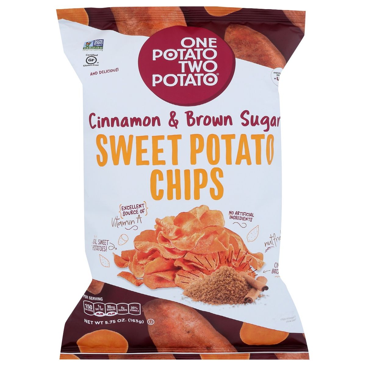 ONE POTATO TWO POTATO: Chip Swt Ptato Cin Br Sug, 5.75 oz