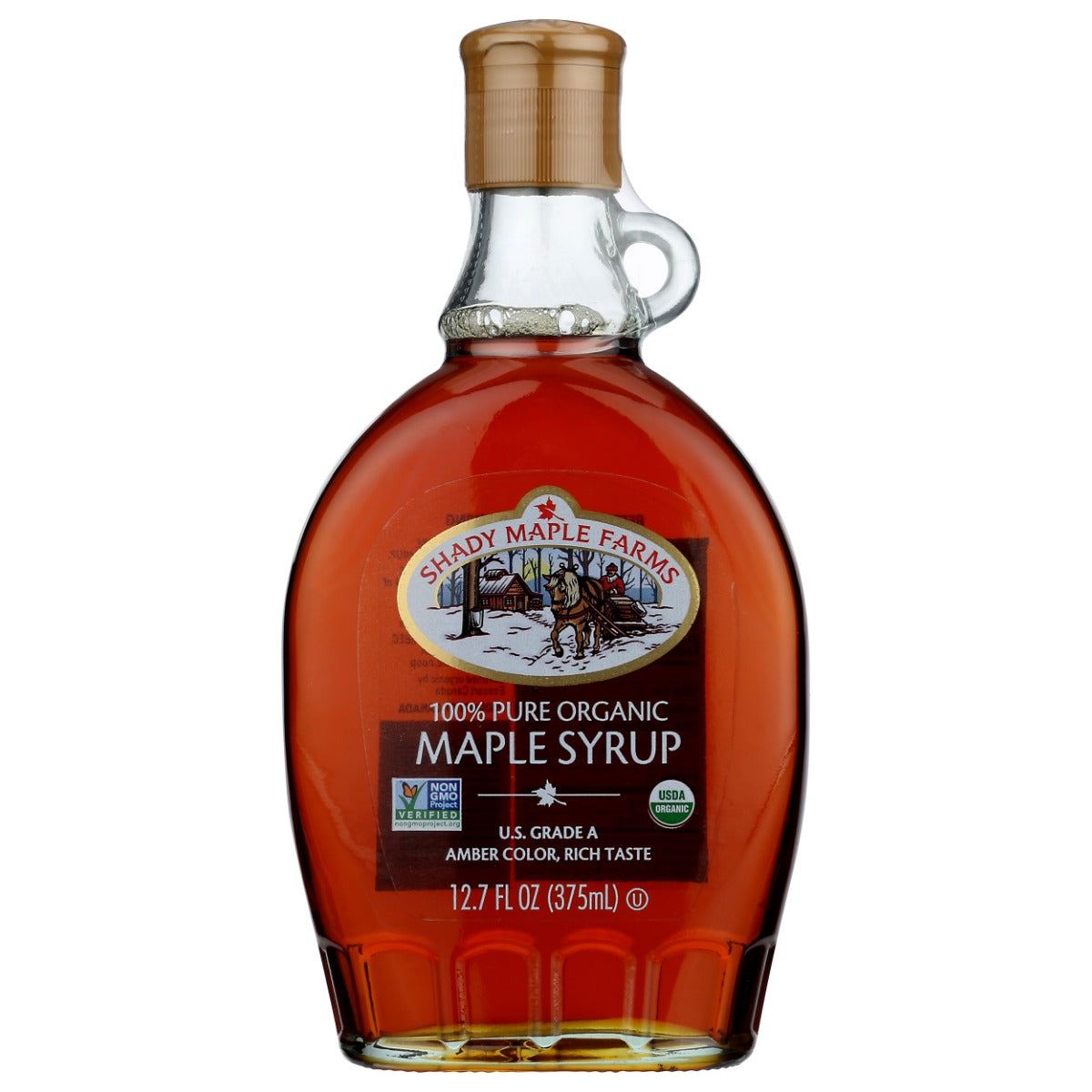 SHADY MAPLE FARM: Maple Syrup Amber Color Rich Taste, 12.7 oz