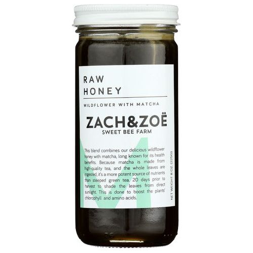 ZACH & ZOE SWEET BEE FARM: Wildflower Honey With Matcha, 8 oz