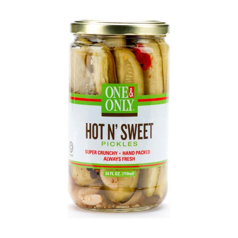ONE AND ONLY SALAD DRESSING: Hot N Sweet Pickles, 24 oz