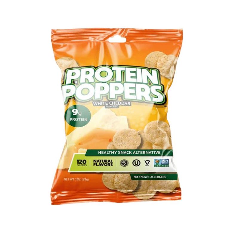 PROTEIN POPPERS: White Cheddar Chips, 1 oz