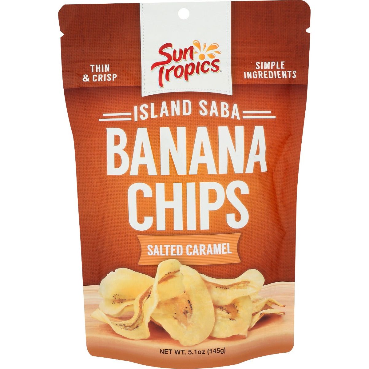 SUN TROPICS: Salted Caramel Banana Chips, 5.1 oz