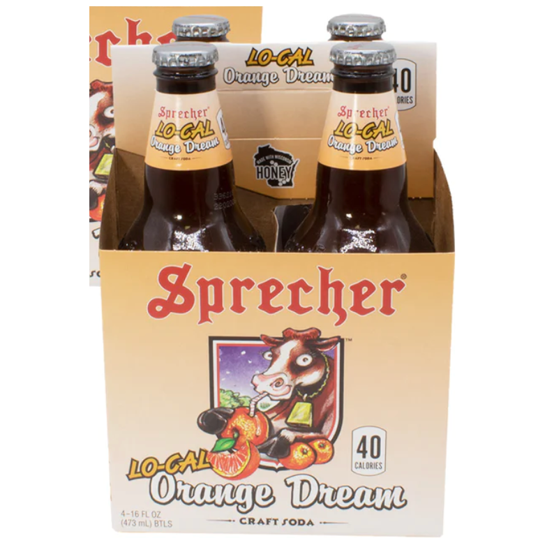 SPRECHER: Soda Lo Cal Orange Dr 4Pk, 64 FO