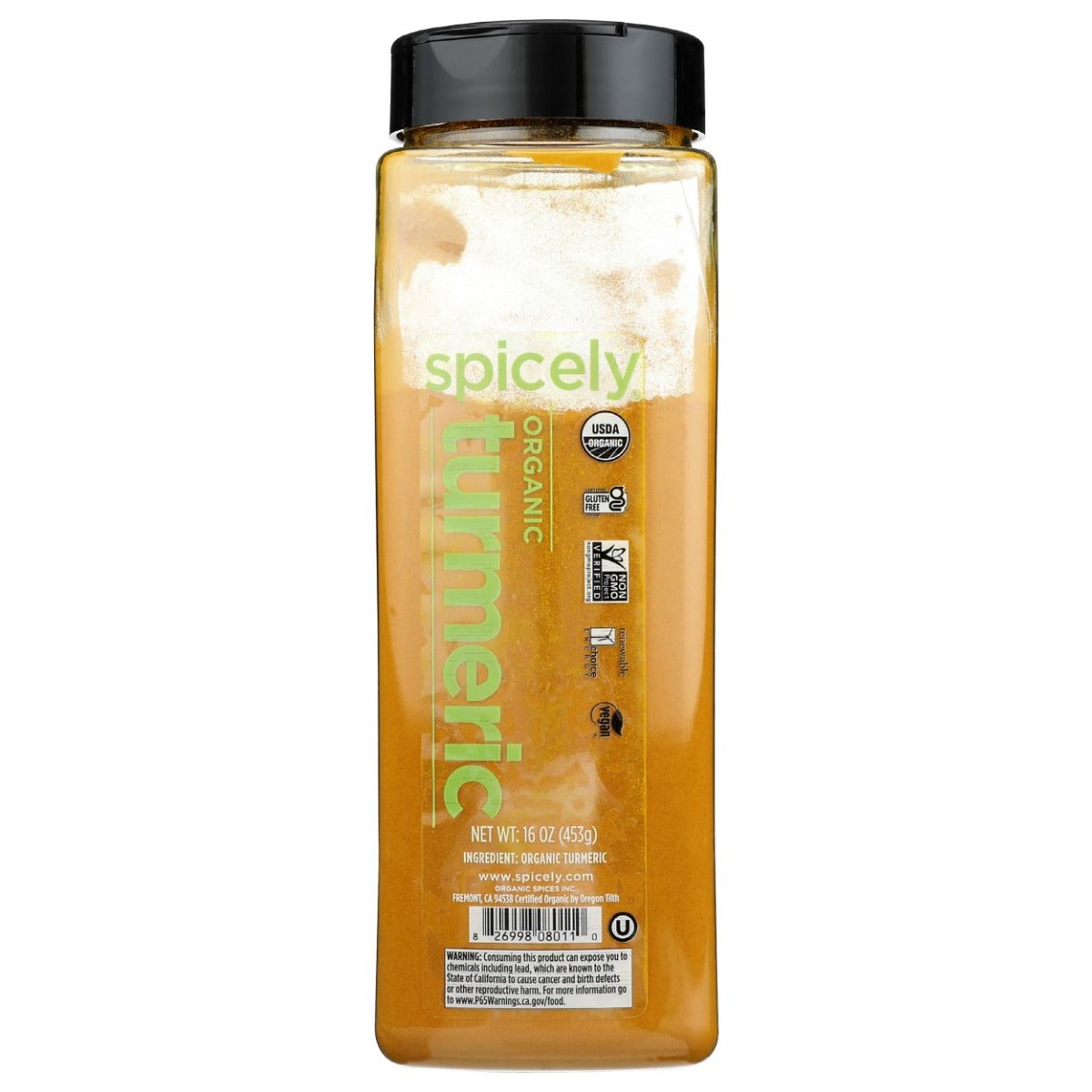 SPICELY ORGANICS: Organic Turmeric, 16 oz