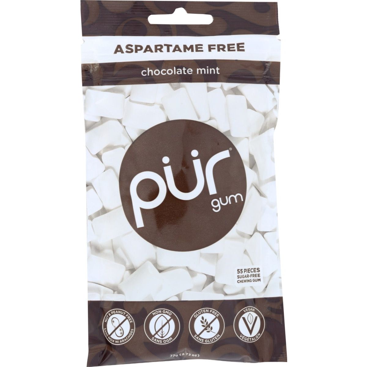 PUR: Chocolate Mint Gum 55Pc, 2.72 oz