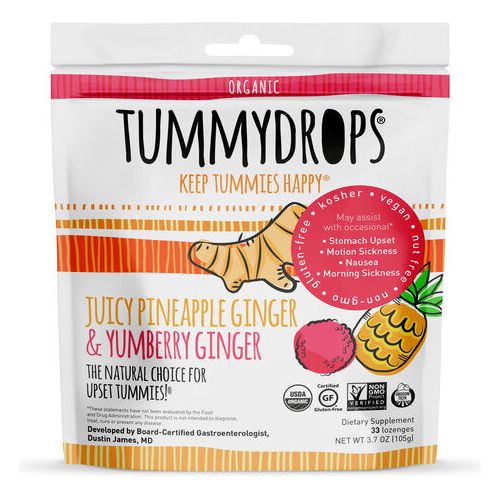 TUMMYDROPS: USDA Organic Tropical Ginger Variety Bag, 33 pc