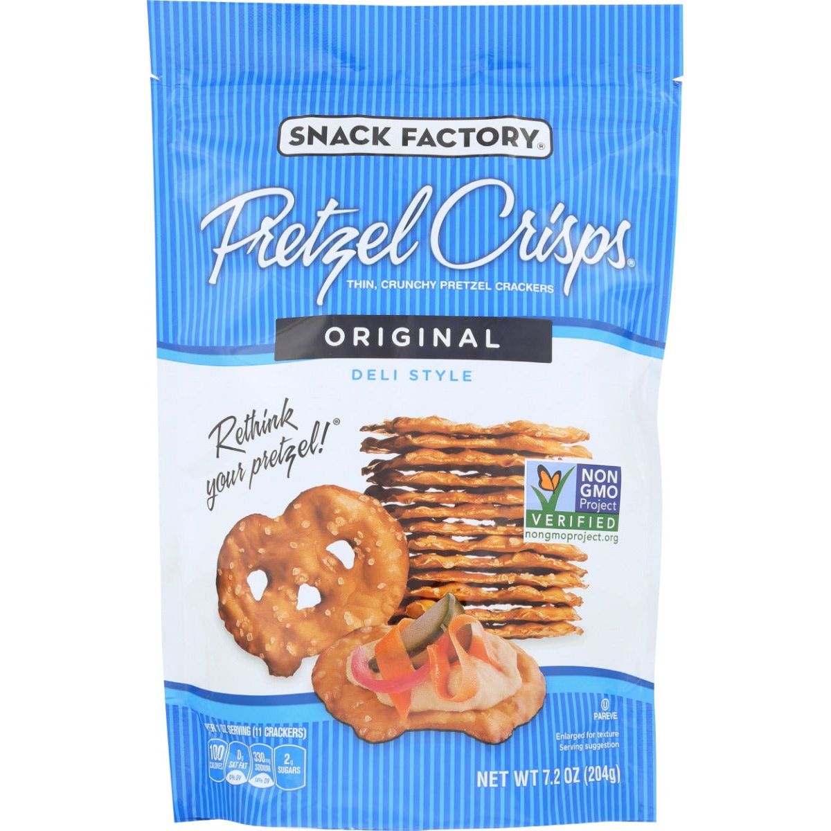 SNACK FACTORY: Original Pretzel Crisps, 7.2 oz