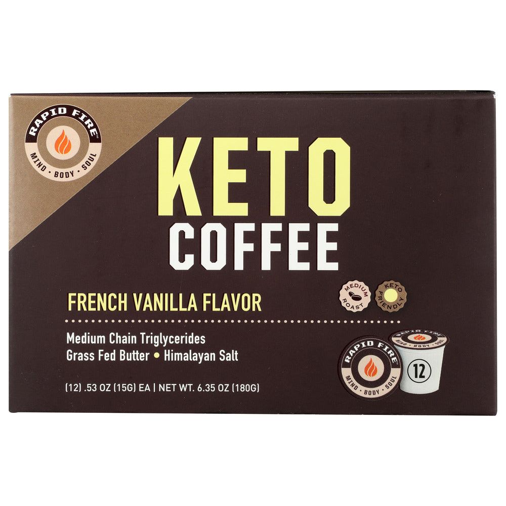 RAPID FIRE: Keto Coffee Pods French Vanilla Flavor, 12 ea