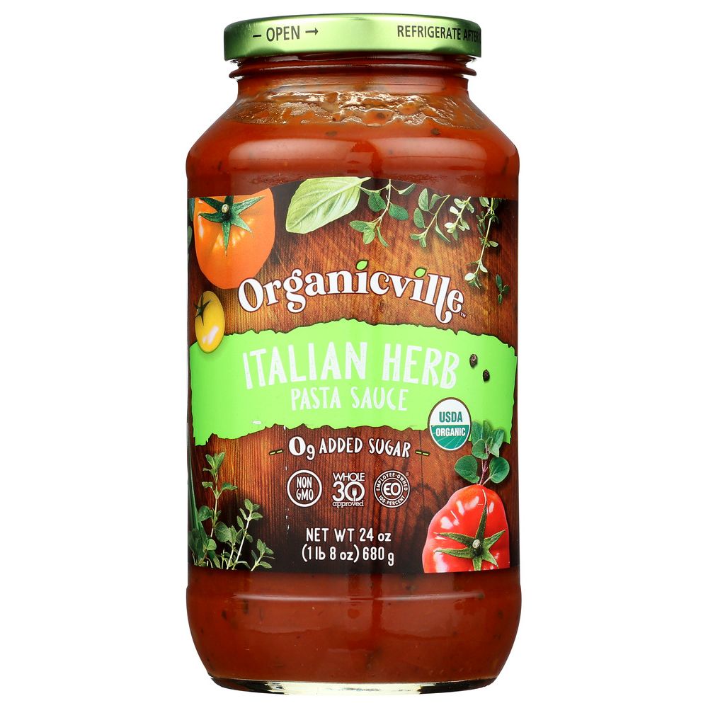 ORGANICVILLE: Sauce Pasta Italian Herb, 24 oz