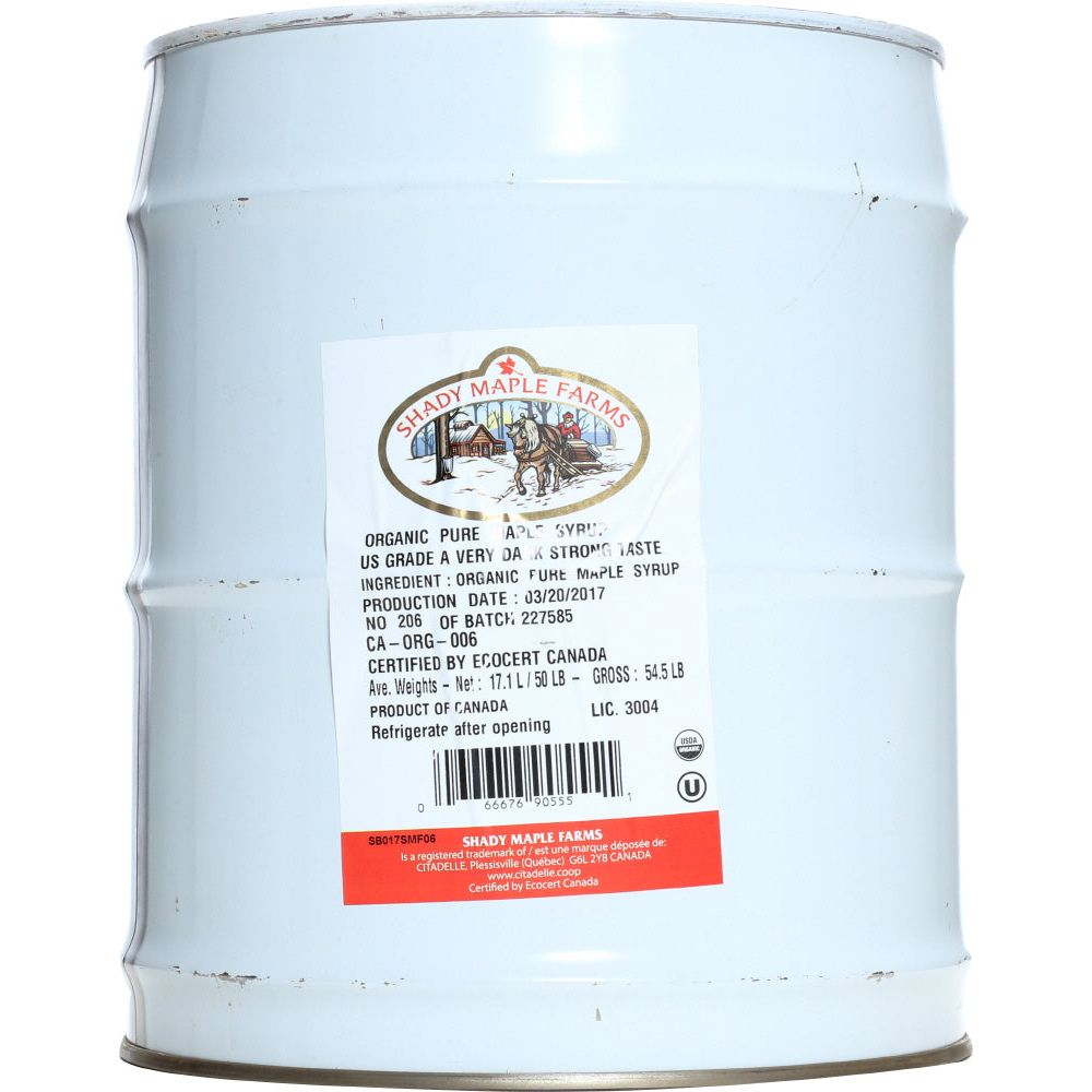 SHADY MAPLE FARMS: Organic Grade B Maple Syrup, 5 Gallons