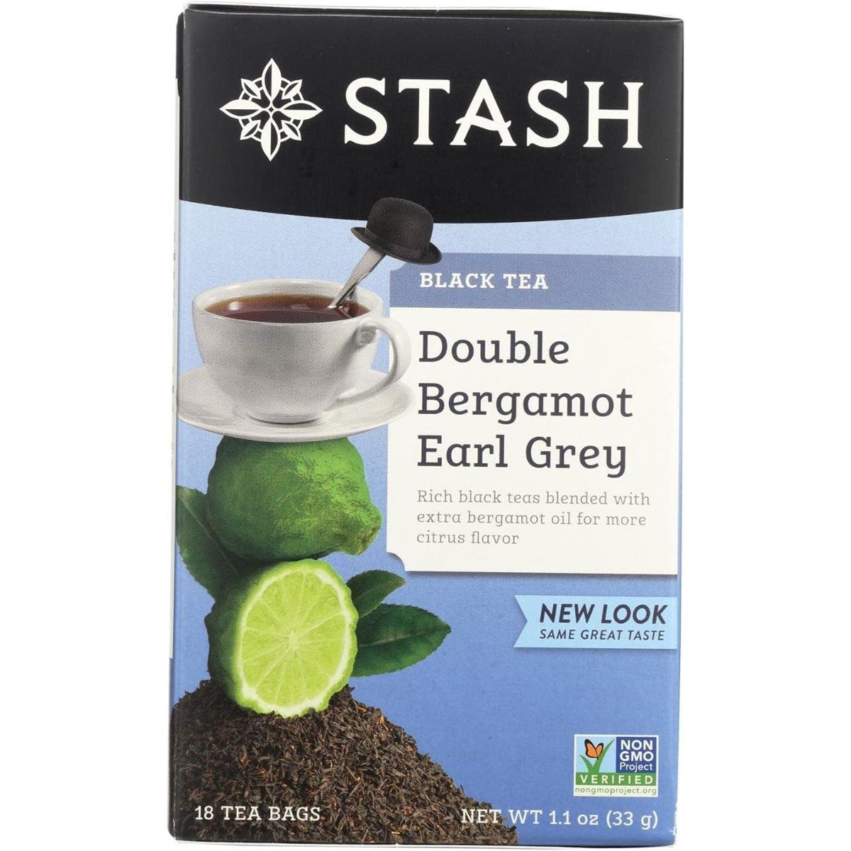 STASH TEA: Black Tea Double Bergamot Earl Grey 18 Tea Bags, 1.1 oz