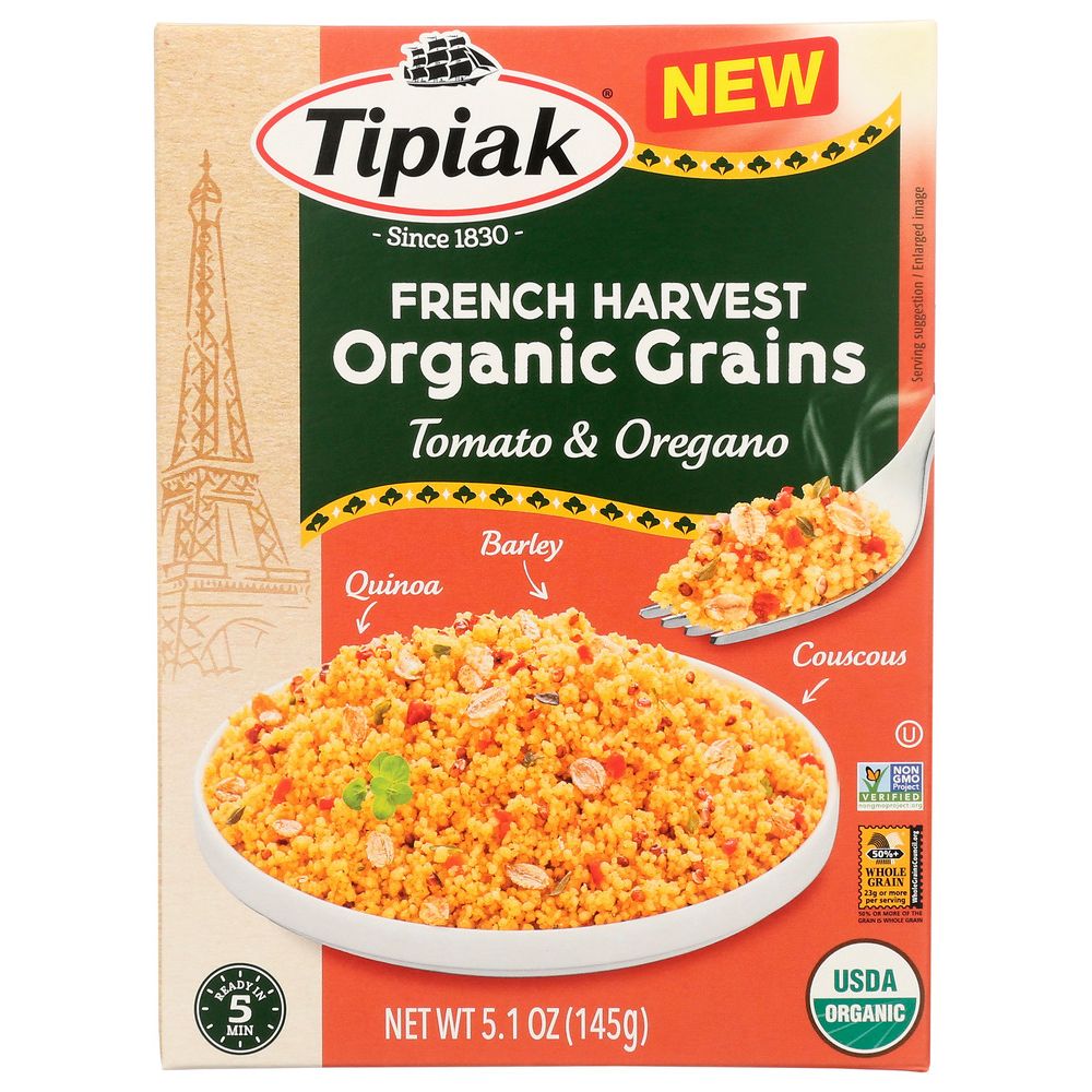 TIPIAK: French Harvest Organic Grains Tomato Oregano, 5.1 oz