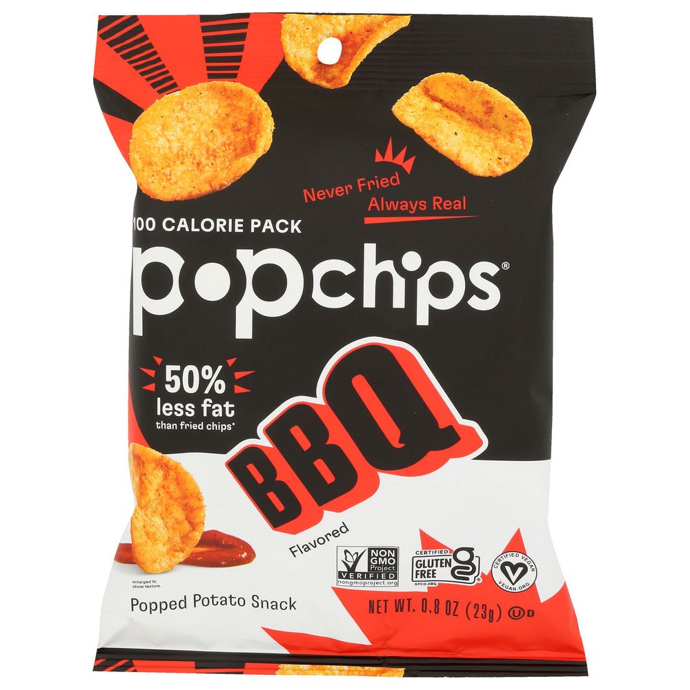POPCHIPS: Barbeque Potato Popped Chip Snack, 0.8 oz
