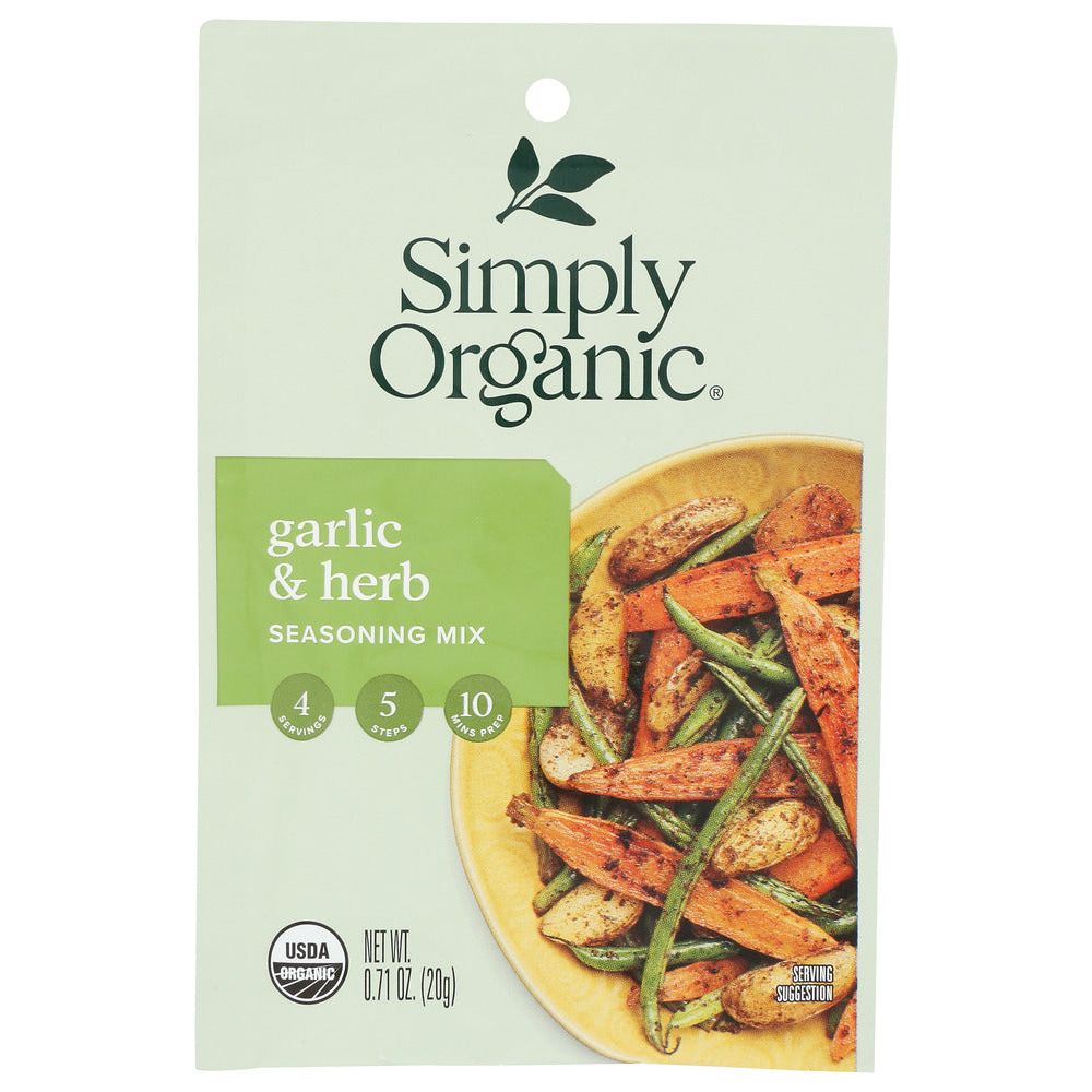 SIMPLY ORGANIC: Garlic & Herb Vegetable Seasoning Mix, 0.71 oz