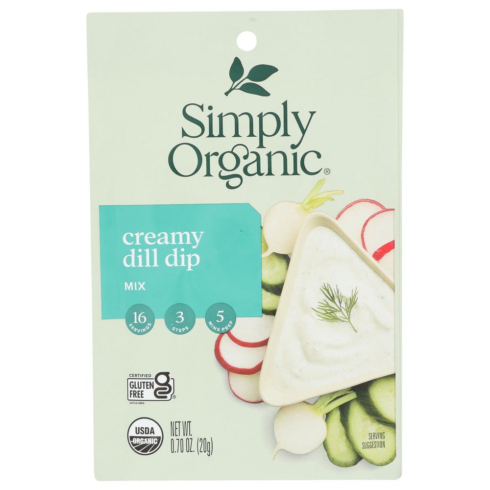 SIMPLY ORGANIC: Creamy Dill Dip Mix, 0.7 Oz