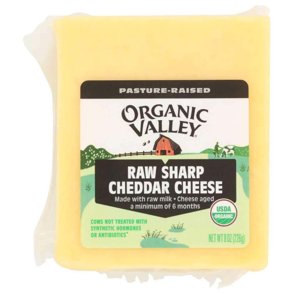ORGANIC VALLEY: Raw Sharp Cheddar Cheese, 8 oz