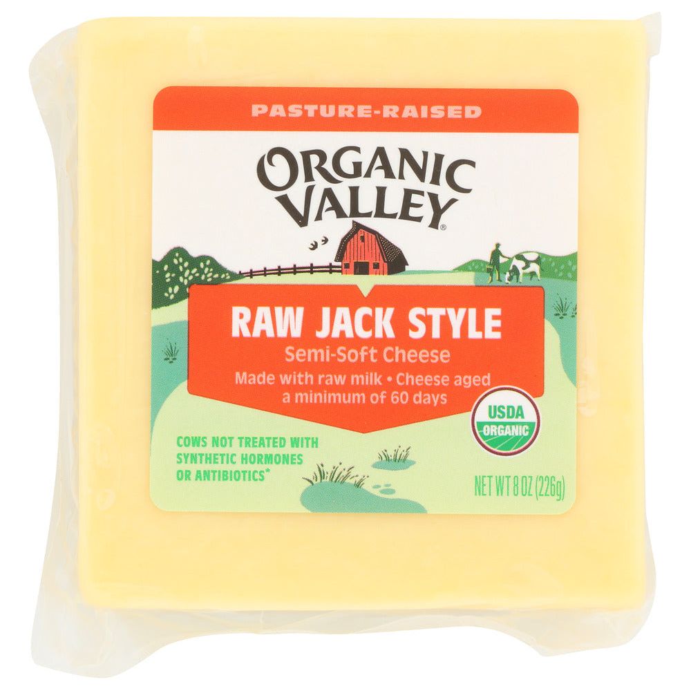 ORGANIC VALLEY: Wisconsin Raw Milk Cheese Jack Style Organic, 8 oz